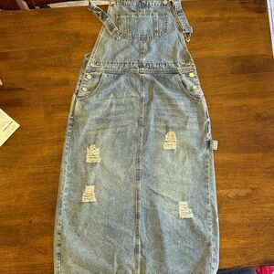 Denim Overalls Dress Small, Runs Larger